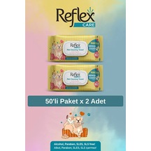 Reflex Care Nergis Kokulu Kedi Ve Köpekler İçin Çok Amaçlı Hijyenik Temizleme Mendili 50'li X 2 Adet