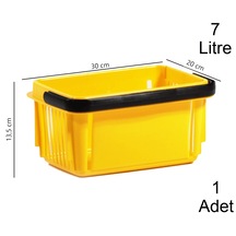 7 Litre Plastik Kozmetik Alışveriş El Sepeti Sarı 1 Adet / En:20 Boy:30 Yükseklik:13,5 Cm Sarı