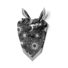 Moon Star Desen Bandana/fular Gri