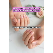 100 Adet Jel Tips Xsmall Beden Kısa Oval Kare Protez Takma Tırnak Seti Xsmall