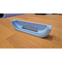 Bezos 3d Baskı Duvar Montajlı Yatay Medya Oynatıcı Tutucu Kablo Çıkışlı Duvar Askısı Oval Cihaz Standı - Mavi Dmc