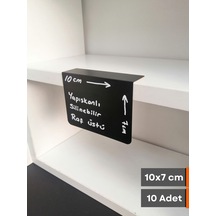 10 Adet Pvc Karatahta Siyah Ürün Etiket A7 10 x 7 CM Yapışkanlı Raf