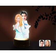 Kişiye Özel Sevgililer Karikatürlü Dekoratif 3D Biblo Led Işıklı (481495601)