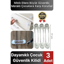 Yeni Üretim Ayarlanır Çekmece Dolap Kapağı Koruma Aparatı Bebek Çocuk Güvenlik Kilidi 3 Adet 17 Cm Çok Renkli