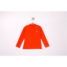 Toontoy Kız Çocuk Regular Fit Dik Yaka Nakış Baskılı Sweatshirt - Ribana Kiremit