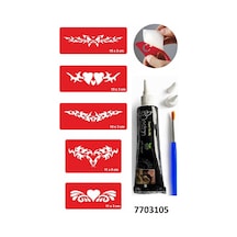 Hint Kınası Ve Şablonla Geçici Dövme Yapma Seti Set 20