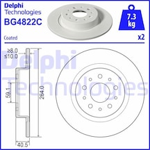 Delphı Arka Fren Diski Fıat Egea 15 500l 12 264x10x40 Bg4822c 51914664 52026319 52026321