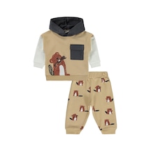 Civil Baby Cepli Kapşonlu 6-18 Ay Takım - Kahve