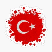 Kan Ve Türk Bayrağı Sticker Yapıştırma Oto Araba Etiket