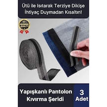 Dayanıklı Polyester Esnek Kendinden Yapışkanlı Pantolon Kumaş Kıvırma Yapıştırma Bandı Şeridi-3 Adet