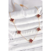 Mey İthalat 316l Çelik Gold Renk Zincir Bordo Yonca Model Kadın Kolye - Özel Seri Meyeb67ee710a675d14f4c70a831c altın