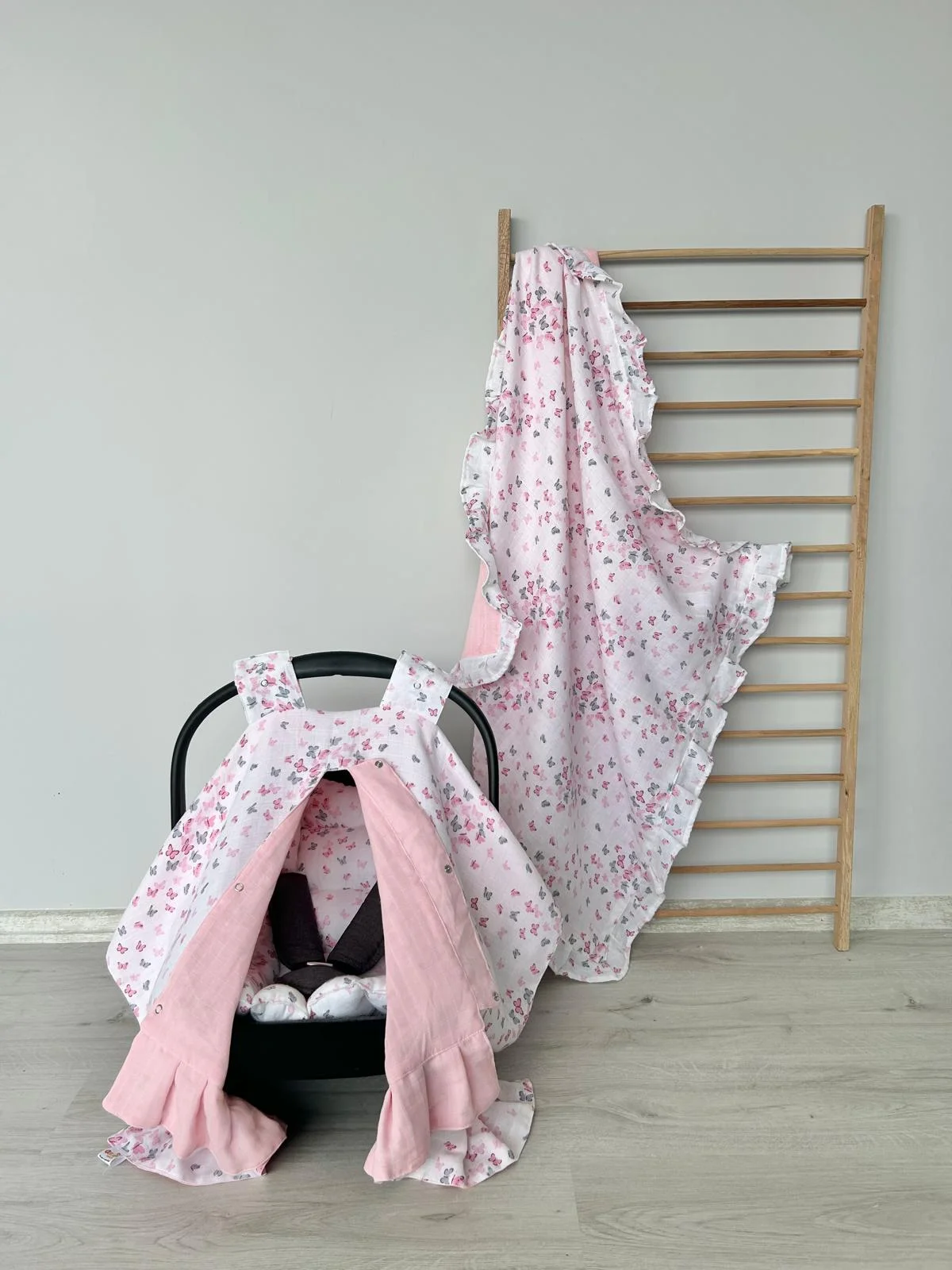 %100 Pamuk 3lü Set & Puset Örtüsü Minderi Ve Battaniye