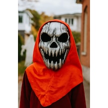 Cadılar Bayramı Halloween Maske Plastik İskelet Gümüş Arkası Tüllü Korku Maskesi Diğer