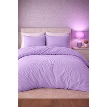 More Home Çift Kişilik Nevresim Takımı Lastikli Çarşaf Lila