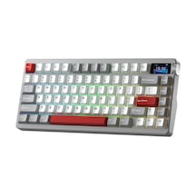 Aula Nova75 Mekanik Rgb Klavye Tkl Caramel Latte Switch Tri Mode Kablosuz Makrolu Hot Swap Gaming Oyuncu Klavyesi Bordo