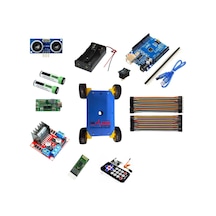 4wd Araç Şase Kiti Robot Araba Kiti Tüm Set Arduinolu