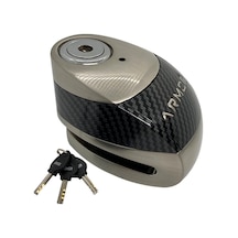 Armor 610+MVA 10MM Paslanmaz Çelik Alarmlı Karbon Disk Kilidi Gri