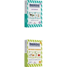 5 -9 Yaş Ingilizce Kelime Kartları Flash Cards 2'li Set-hayvanlar-sebzeler-meyveler 188 Kelime