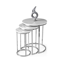 Nil Zigon Sehpa, Krom Marmo Çok Renkli