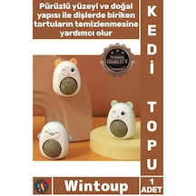 Keditopu Sağlıklı Diş Dostu Rahatlatıcı Doğal Eğlence Sevimli Tasarım Ayıcıklı Kedi Otu Yalama Topu