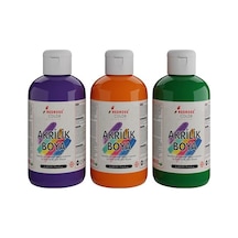 Yeşil-mor-turuncu Akrilik Boya 3'lü Set 3x250gr 0,15 L