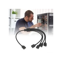 Yuntech01 5v 3 Pin Argb Çevirici Kablosu - 1'den 4'e, Ana-ana Bağlantı, Bilgisayar Kasası Cpu Soğutucusu Ve Argb Fanları İçin Led Senkronizasyon Kablosu Siyah