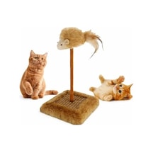 Fareli Ve Zilli Kedi Tırmalama Tahtası - Eğlenceli Oyun Alanı