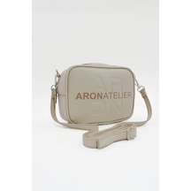 Küçük Boy Crossbody Çapraz Askılı Kadın Omuz Çantası Bej Bej