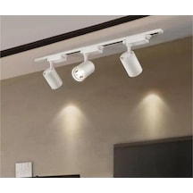 4 Adet 360 Derece Dönen Led Ray Spot Lamba 1 Metre Raylı Armatür(422211685)