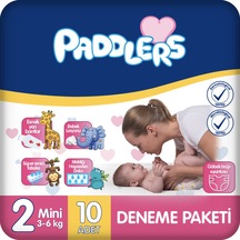 Paddlers Bebek Bezi  2 Numara Mini 10 Adet (3-6 Kg) Deneme Paketi