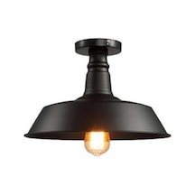 Dylight Retro Metal Dekoratif Siyah Tavan Plofyoner Avize Çap:30 Cm Beyaz