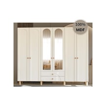 Papatya 6 Kapak Mdf Ayaklı Tasarım Gardırop Aytaşı