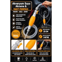 Manuel Sıvı Aktarma Pompası 1 Metre Hortumlu Mazot Benzin Yag Süt Aktarma Pompası Akvaryum Suyu Aktarma Pompası