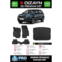 S-dizayn Skoda Karoq 3d Pro Havuzlu Paspas Ve Alt Bagaj Havuzu Seti 2'li Set 2018 Üzeri A+ Kalite