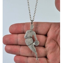 Basketbol Unisex Kolye Gümüş