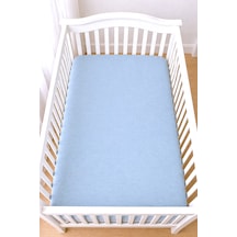 Pamuklu Penye 70x140 Lastikli Bebek Çarşafı Lastikli Beşik Çarşafı Bebek Çarşafı Bebe Mavisi