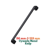 10 Adet Radius Siyah Metal Mobilya Kulpu 96 Mm / 9,6 Cm Uyumlu Modern Mutfak Dolabı Çekmece Kulbu Siyah Siyah