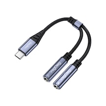 Veggieg Type-c To 3.5mm Aux Ve Mikrofon Dönüştürücü Adaptör Dac Chip Hifi Ses Kartı