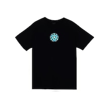 Reaktör - Güç Kaynağı Baskılı Unisex %100 Pamuk Siyah T-shirt SIYAH