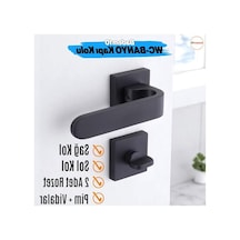 Banyo Kapı Kolu, Kare Rozetli, Kilitlenebilir 1 Takım