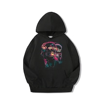 Brz Kids Unisex Çocuk Neon Gorilla Hoodie-siyah Siyah