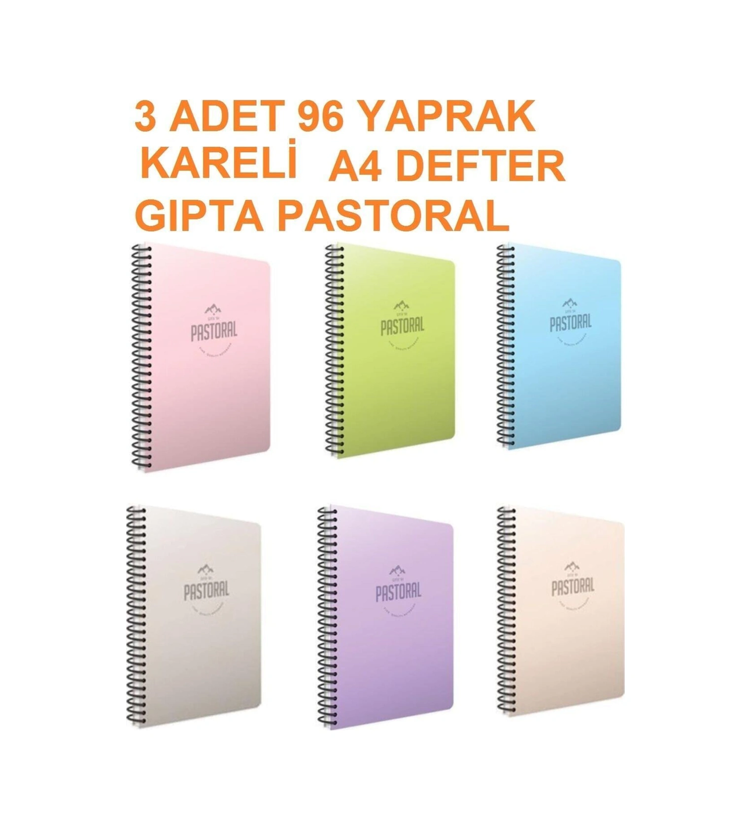 Pastoral 96yp 3 Adet Karlei A4 Defter