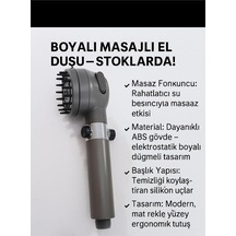 Masajlı Çok Fonksiyonlu Filtreli Krom Duş Başlığı El Duşu Lüks Kalite Gri Pu Diğer