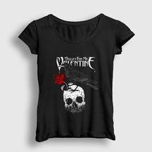 Presmono Kadın Raven Bullet For My Valentine T-shirt Siyah
