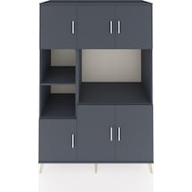Kronos Dolap 9 Raflı 6 Kapaklı 132x59x195 Antrasit-antrasit/antrasit Antrasıt/antrasıt