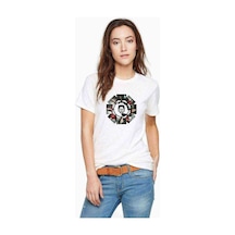 La Case De Papel Kolaj Baskılı Beyaz Kadın Tshirt