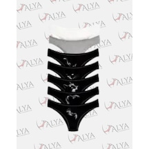 Alya Underwear Kedi Baskılı Su Yolu Lastikli Kadın Bikini Külot-7'li Paket Y13