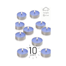 10 Adet Okyanus Kokulu Tealight Mum 4 Saat Yanar Dekoratif Mumluk Mumu