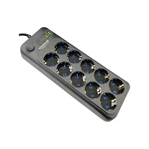 Winnboss 3423 10'lu 2metre Kablolu 2usb+2type-c Girişli Akım Korumalı Grup Priz 2 M