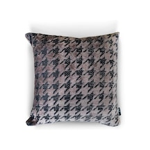 Taupe Houndstooth Kazayağı Desenli Dekoratif Kırlent/yastık Kılıfı 45x45 Cm,%100 Polyester Döşemelik Kumaş 50 x 22